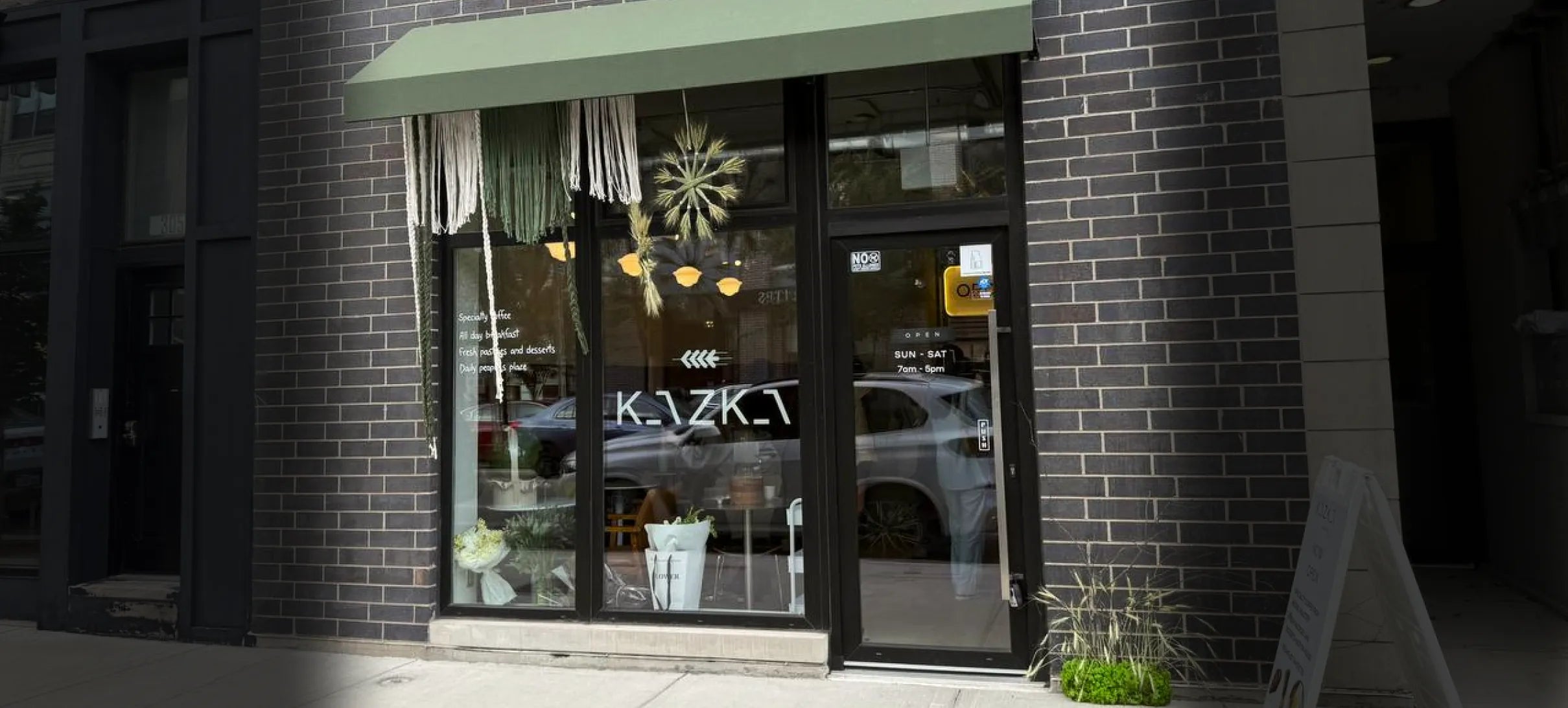 Daytime exterior of Kazka restaurant in Chicago, the designated caviar pick-up location